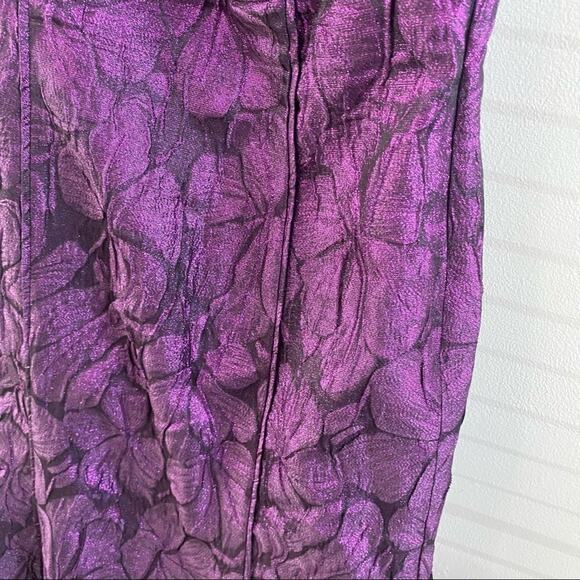 Aidan Mattox One Shoulder Purple Jacquard Gown Formal Evening Maxi Dress Sz 10 - Picture 8 of 12